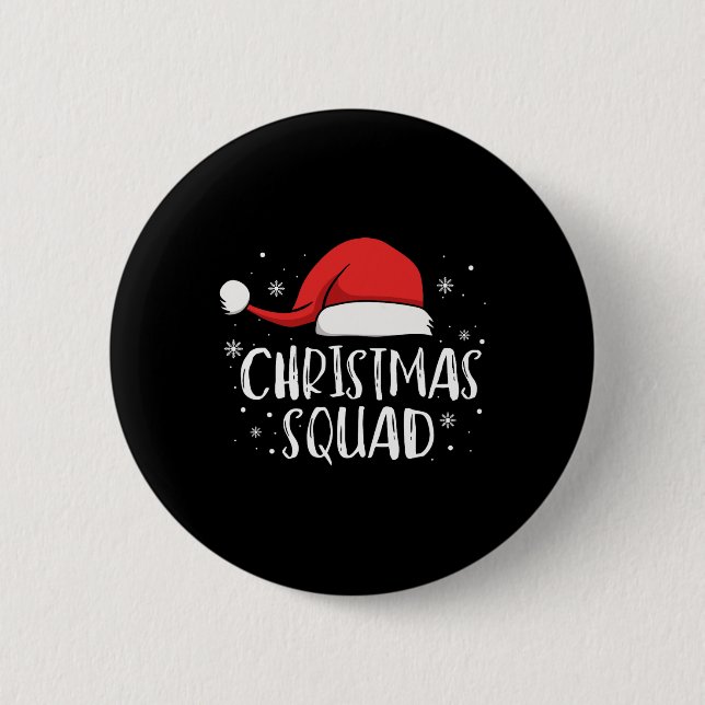 Christmas Squad Light Red Santa Hat Family Matchin 6 Cm Round Badge (Front)