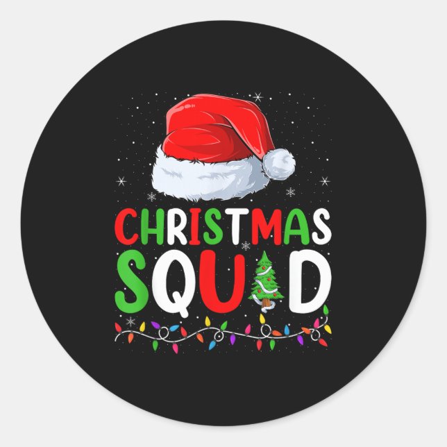 Christmas Squad Matching Family Group Funny Xmas P Classic Round Sticker (Front)