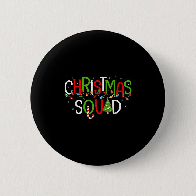 Christmas Squad Matching Family Group Santa Elf Sq 6 Cm Round Badge (Front)