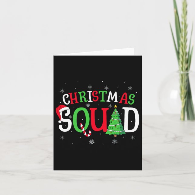 Christmas Squad Matching Family Group Santa Elf Sq Card (Front)