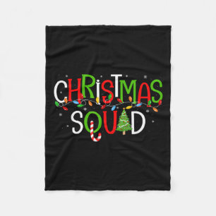 Christmas Squad Matching Family Group Santa Elf Sq Fleece Blanket