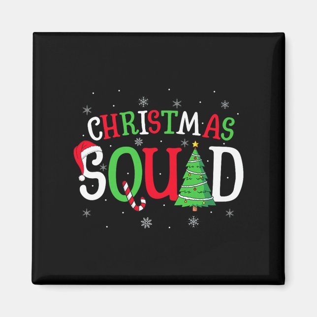 Christmas Squad Matching Family Group Santa Elf Sq Magnet (Front)