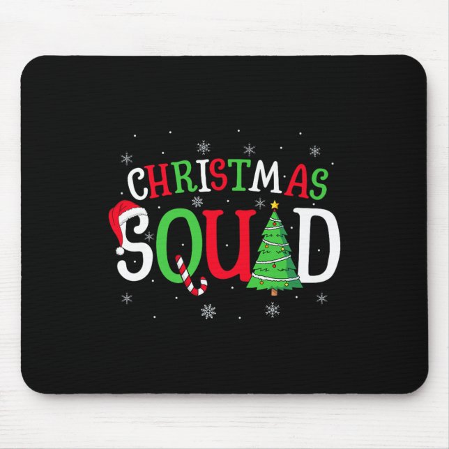 Christmas Squad Matching Family Group Santa Elf Sq Mouse Mat (Front)