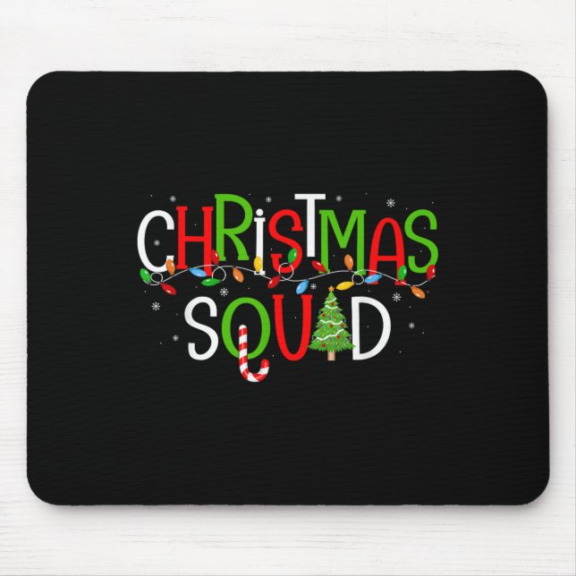 Christmas Squad Matching Family Group Santa Elf Sq Mouse Mat (Front)