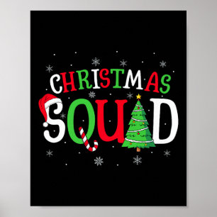 Christmas Squad Matching Family Group Santa Elf Sq Poster