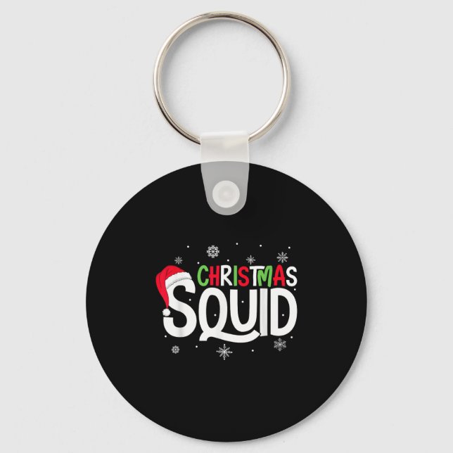 Christmas Squad Matching Family Group Santa Elf Xm Key Ring (Front)