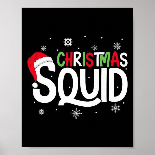 Christmas Squad Matching Family Group Santa Elf Xm Poster (Front)
