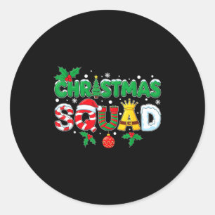 Christmas Squad Merry Xmas Family Holiday Snow Elf Classic Round Sticker
