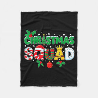 Christmas Squad Merry Xmas Family Holiday Snow Elf Fleece Blanket