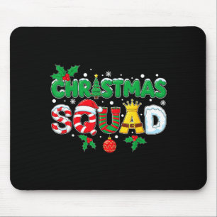 Christmas Squad Merry Xmas Family Holiday Snow Elf Mouse Mat