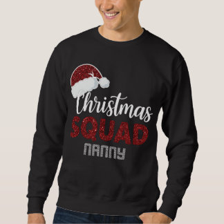 Christmas Squad Nanny Matching Christmas Funny Paj Sweatshirt