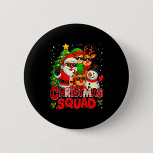 Christmas Squad Plaid Santa Snowman Elf Rudolph Xm 6 Cm Round Badge