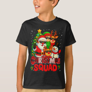 Christmas Squad Plaid Santa Snowman Elf Rudolph Xm T-Shirt