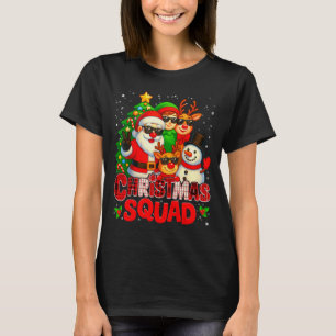 Christmas Squad Plaid Santa Snowman Elf Rudolph Xm T-Shirt