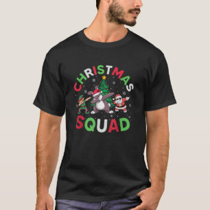 Christmas Squad Santa Bunny Elf Dabbing Matching P T-Shirt