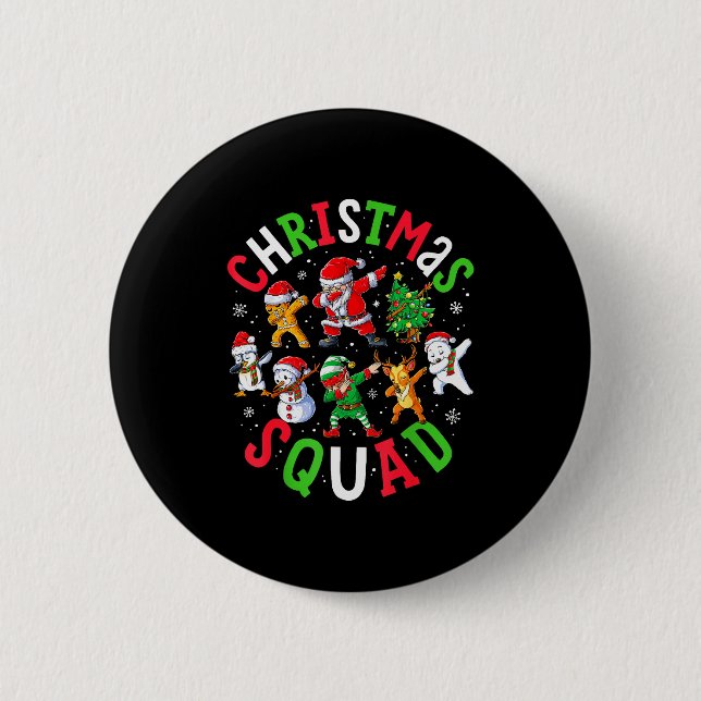 Christmas Squad Santa Dabbing Elf Family Matching  6 Cm Round Badge (Front)