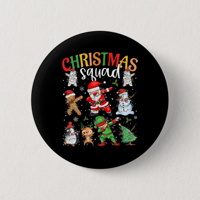 Christmas Squad Santa Dabbing Elf Family Matching  6 Cm Round Badge (Front)