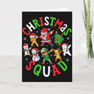 Christmas Squad Santa Dabbing Elf Family Matching  Card