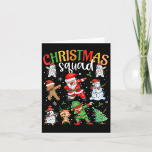 Christmas Squad Santa Dabbing Elf Family Matching Card