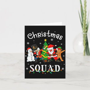 Christmas Squad Santa Dabbing Elf Family Matching  Card