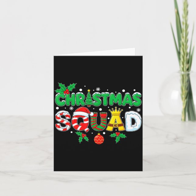 Christmas Squad Santa Dabbing Elf Family Matching  Card (Front)