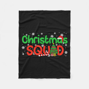 Christmas Squad Santa Dabbing Elf Family Matching Fleece Blanket