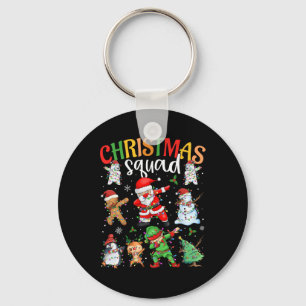 Christmas Squad Santa Dabbing Elf Family Matching  Key Ring