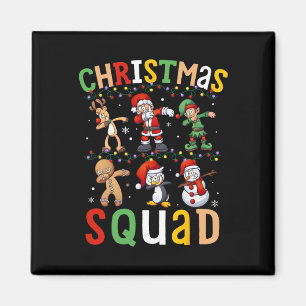 Christmas Squad Santa Dabbing Elf Family Matching Magnet