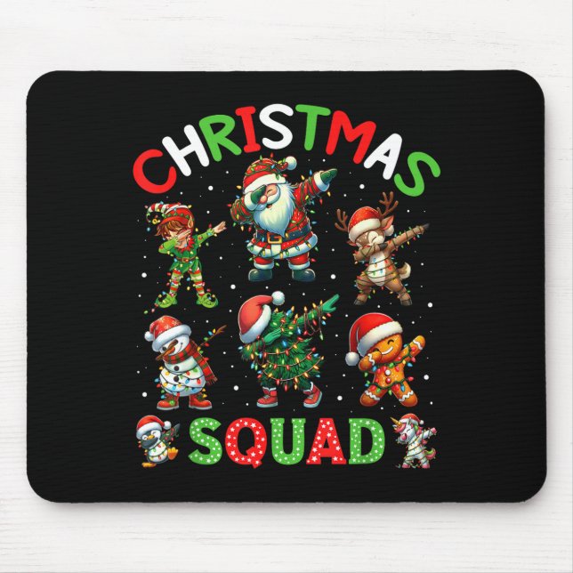 Christmas Squad Santa Dabbing Elf Family Matching  Mouse Mat (Front)