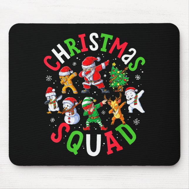 Christmas Squad Santa Dabbing Elf Family Matching  Mouse Mat (Front)