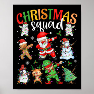 Christmas Squad Santa Dabbing Elf Family Matching Poster