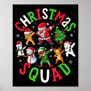 Christmas Squad Santa Dabbing Elf Family Matching  Poster