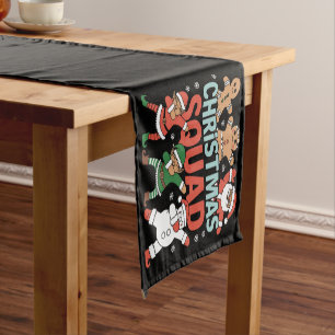 Christmas Squad Santa Dabbing Elf Family Matching  Short Table Runner