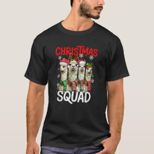 Christmas Squad Santa Elf Reindeer Llamas Matching T-Shirt
