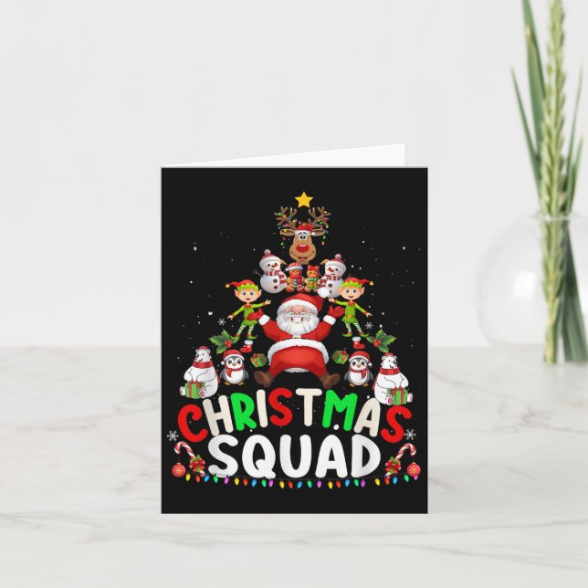 Christmas Squad Santa Elf Tree Xmas Family Matchin Card (Front)