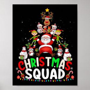 Christmas Squad Santa Elf Tree Xmas Family Matchin Poster
