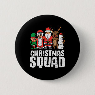 Christmas Squad Santa Elf Xmas Family Kids Boys 6 Cm Round Badge