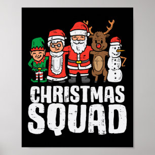 Christmas Squad Santa Elf Xmas Family Kids Boys Poster