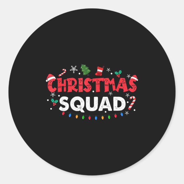 Christmas Squad Santa Family Matching Group Xmas B Classic Round Sticker (Front)