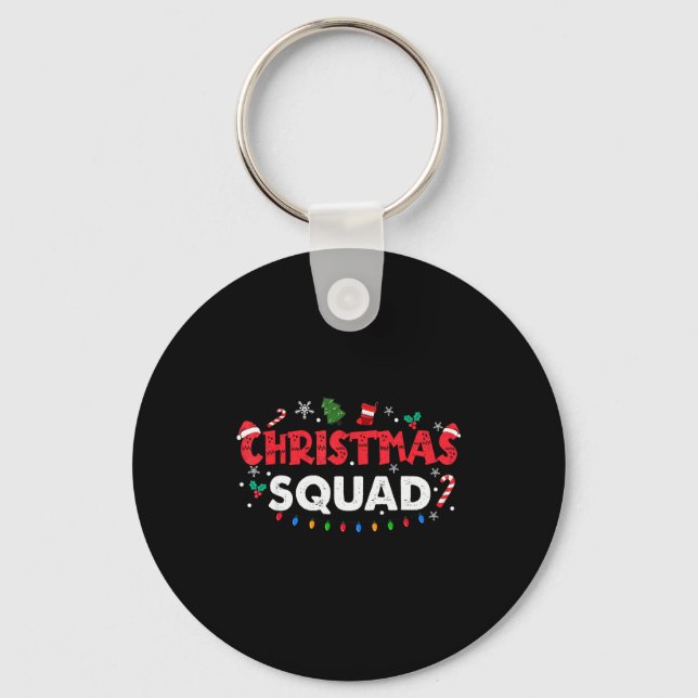Christmas Squad Santa Family Matching Group Xmas B Key Ring (Front)