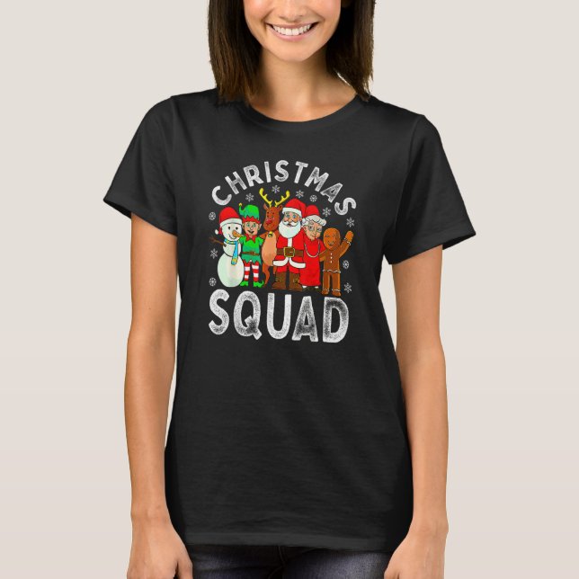 Christmas Squad Santa Family Matching Pajamas Xmas T-Shirt (Front)