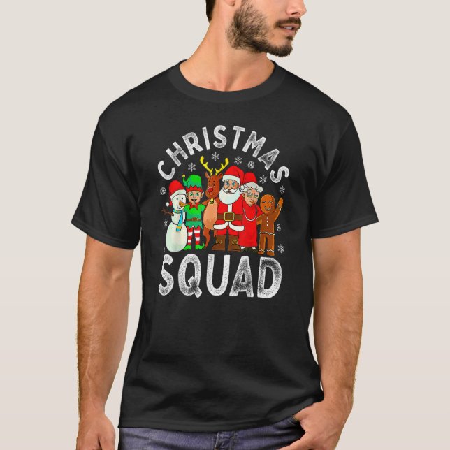 Christmas Squad Santa Family Matching Pajamas Xmas T-Shirt (Front)