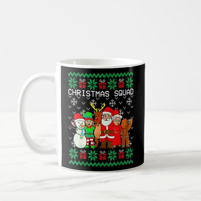 Christmas Squad Santa Family Matching Pjs Ugly Xma Coffee Mug (Left)