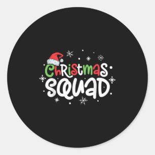 Christmas Squad Santa Family Matching Pyjamas Xmas Classic Round Sticker