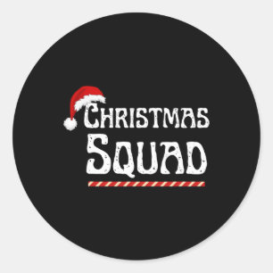 Christmas Squad Santa Family Matching Pyjamas Xmas Classic Round Sticker