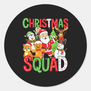 Christmas Squad Santa Family Matching Xmas  Classic Round Sticker