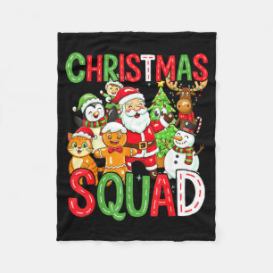 Christmas Squad Santa Family Matching Xmas  Fleece Blanket