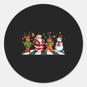 Christmas Squad Santa Gingerbread Xmas Men Women K Classic Round Sticker