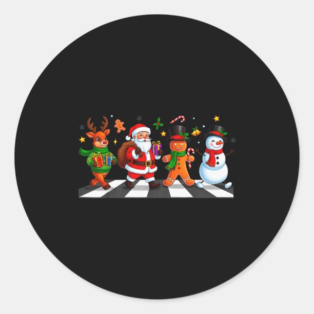 Christmas Squad Santa Gingerbread Xmas Men Women K Classic Round Sticker (Front)