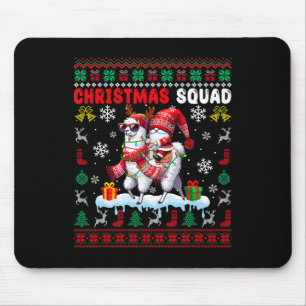 Christmas Squad Santa Gnome Riding Llama Reindeer Mouse Mat
